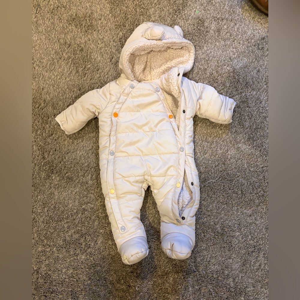 Weatherproof Ivory Quilted Kids Footie